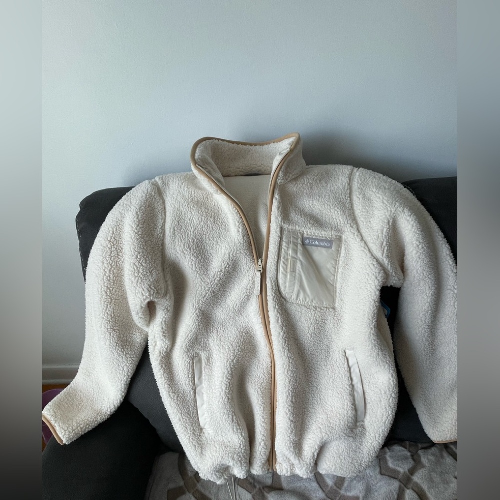 Columbia Cream Fleece Zip Up Jacket
